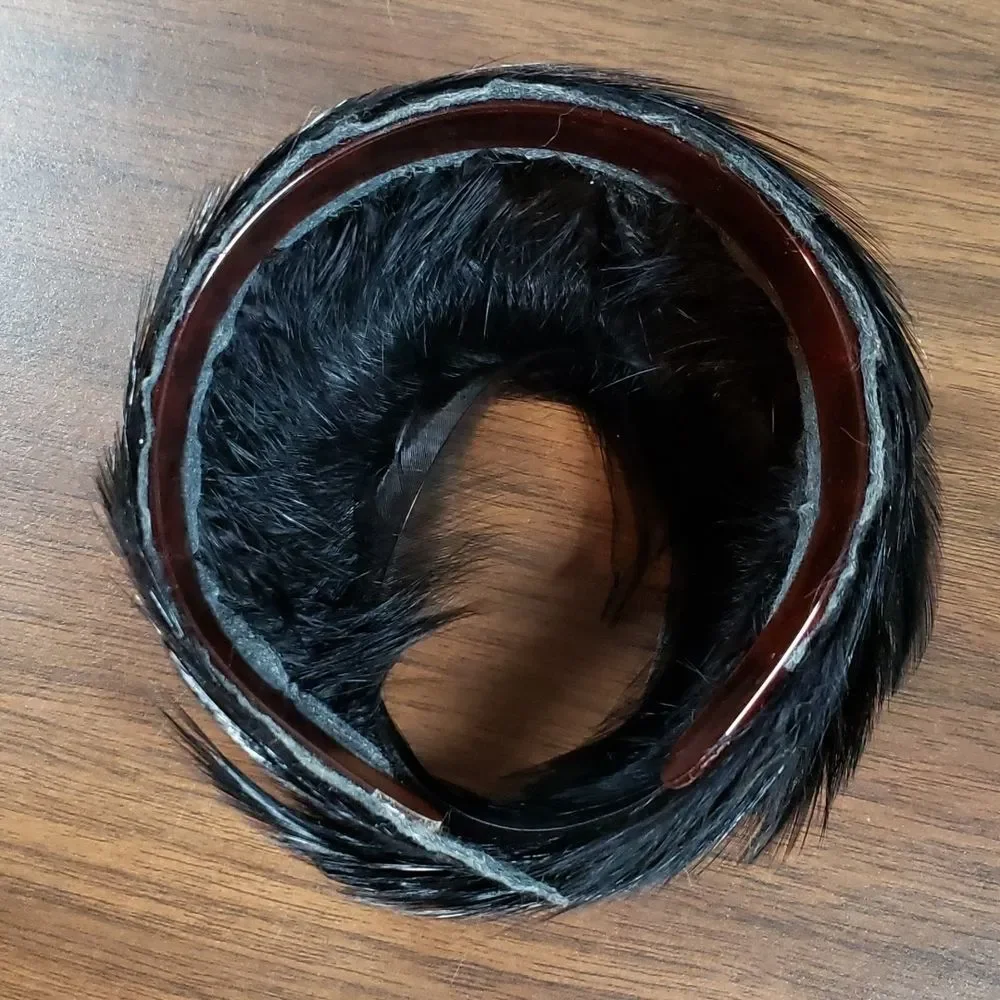 Vintage Raven Feather Head Hair Band / Head Piece - Picture 4 of 9